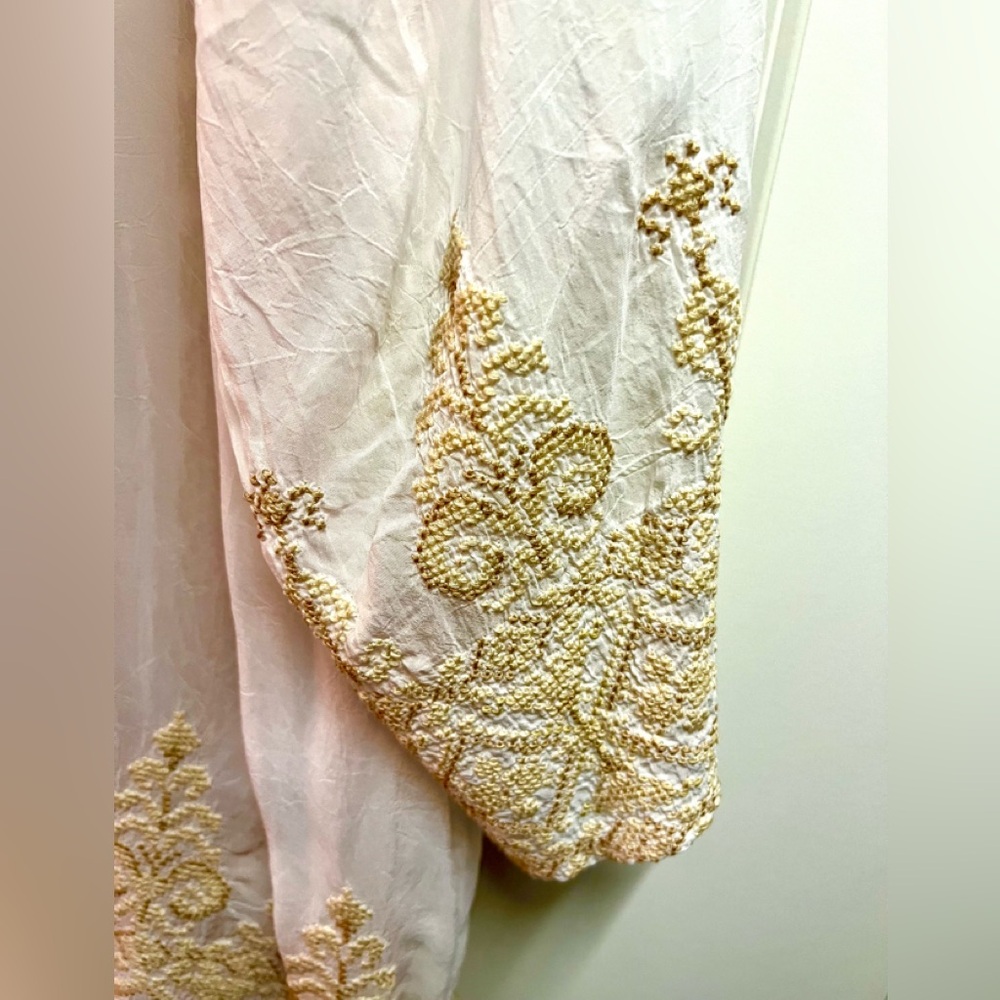 NWT Johnny Was Helena Embroidered Kimono Beach & Pool Coverup Cool Cupra M - Picture 6 of 9